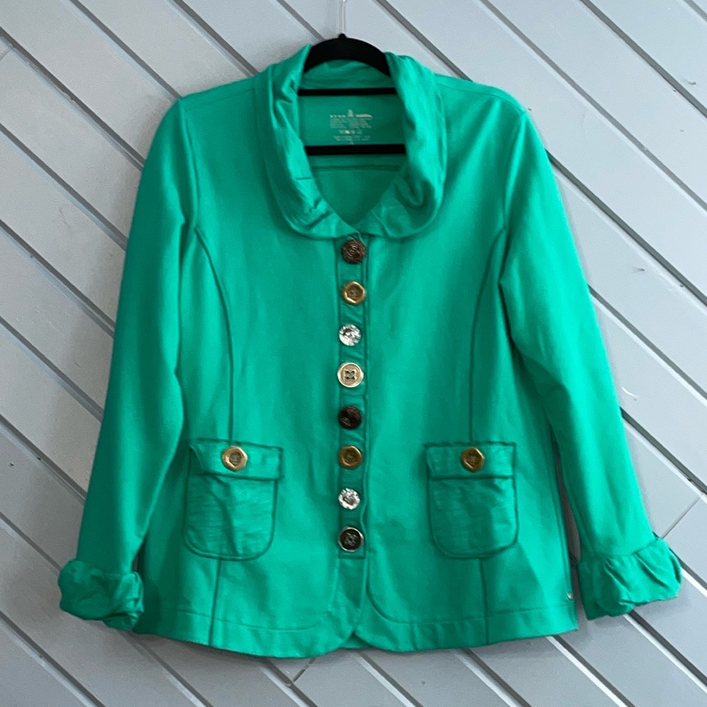 Neon Buddha Kelley Green Art-Yo-Wear Eclectic Stretch Jacket